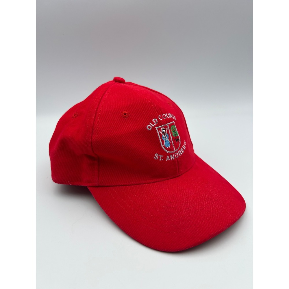 Old Course St Andrew Golf Hat Red Adjustable Baseball Cap International Insignia